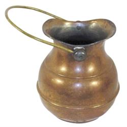 Copper milk pitcher marked Manning Quality, Meriden, Conn., RARE, 12" H.