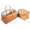 Image 1 : Lot of two:  birch bark box w/lid, 10" L. & birch bark basket, 10" H x12" L.