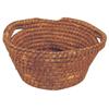 Image 1 : Coiled rye basket w/handles, unusual, 6" H x 11" W.