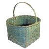 Image 1 : Green gathering basket w/original paint, 17" H x 13" W.