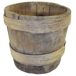 Very early wooden stave basket, good condition.