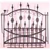 Image 1 : Lot of two:  Victorian iron gate, 42" W &  Piece of fancy iron trim, 31"W.