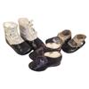 Image 1 : Three pair of vintage  leather baby shoes: leather ties w/leather soles, black & white single button