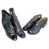 Image 1 : Lot of 2:  ladies vintage black button high tops & black button low cut shoes, both early 1900's.