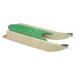 Child's wooden toy sled, old green paint.