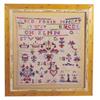 Image 1 : Professionally framed 1863 sampler, nice colors and condition, 18"W x 19"H.