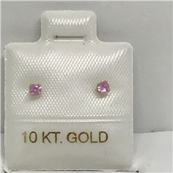 #6-10KT YELLOW GOLD PINK SAPPHIRE EARRINGS