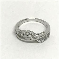 #13-STERLING SILVER CUBIC ZIRCONIA RING