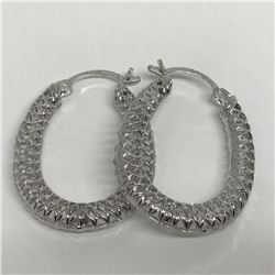 #18-STERLING SILVER HOOP EARRINGS