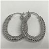 Image 1 : #18-STERLING SILVER HOOP EARRINGS