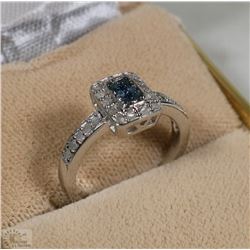 #23-STERLING SILVER LADIES BLUE DIAMOND &