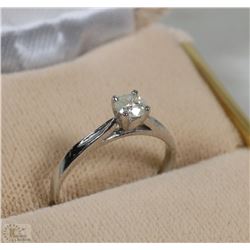 #30-14KT WHITE GOLD DIAMOND SOLITAIRE RING
