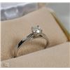Image 1 : #30-14KT WHITE GOLD DIAMOND SOLITAIRE RING