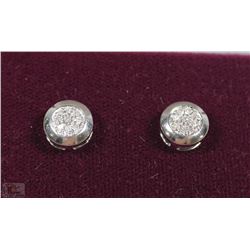 #31-STERLING SILVER DIAMOND EARRINGS