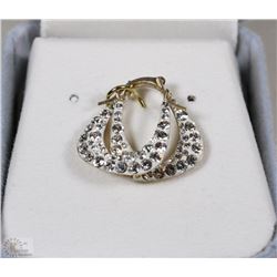 #36-10KT YELLOW GOLD CUBIC CRYSTAL EARRINGS