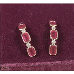 #38-14KT YELLOW GOLD RUBY & DIAMOND EARRINGS