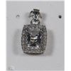 Image 1 : #39-14KT WHITE GOLD TOPAZ & DIAMOND