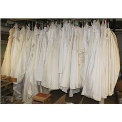 HUGE LOT OF 60+ WEDDING DRESSES OF VARIOUS SIZES