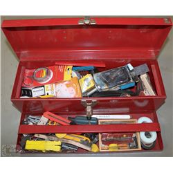 TOOL BOX WITH ASSORTED MISCELLANEOUS TOOLS