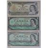 Image 1 : LOT OF 3 CANADIAN ONE DOLLAR BILLS FROM