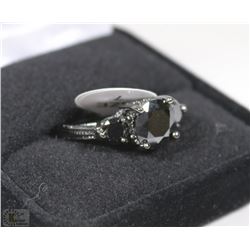 LADIES BLACK ON BLACK RING SZ 7