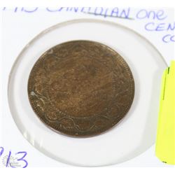 1913 CANADIAN ONE CENT COIN - IN HIGH