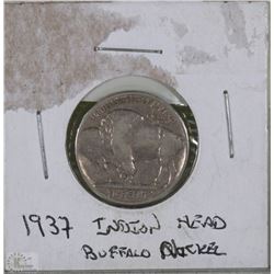 1937 INDIAN HEAD BUFFALO NICKEL
