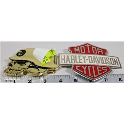 2 BELT BUCKLES INCL METAL MULSIHA & HARLEY