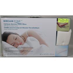 DREAMZONE FULL BODY MEMORY FOAM PILLOW WITH