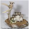 Image 1 : HAND MADE DISPLAY PIECE  W/ 4 OWLS