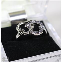 LOVE HEART SILVER PLATED  RING