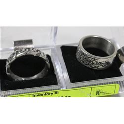 LOT OF HEAVY 2 MENS BAND RINGS SIZE 11.5 AND 11