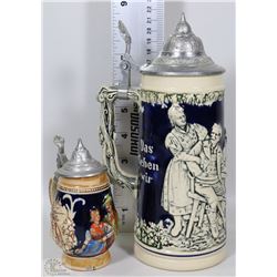 2 GERMAN BEER STEINS