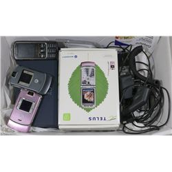 BOX OF ASSORTED CELLPHONES AND ACCESSORIES