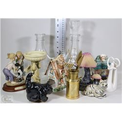 LOT OF DECORATIVE ITEMS INCLUDING TEA LIGHT
