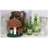 Image 1 : LOT OF DECORATIVE ITEMS INCLUDING DECANTER