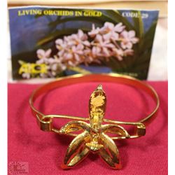 LIVING ORCHIDS IN 22K GOLD MOUNTED MALAYSIA