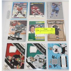 SHEET OF 9 COLLECTIBLE HOCKEY CARDS,