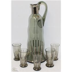 BOHEMIAN CRYSTAL DECANTER SET WITH