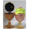 Image 1 : LOT OF 2 MUSICAL EGG TRINKET BOXES