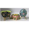 Image 1 : LOT OF 3 HANDPAINTED MAGNETIC TRINKET BOXES