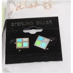 STERLING SILVER INLAY PENDANT AND EARRING SET