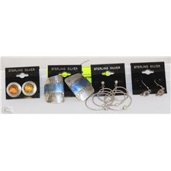 LOT OF 4 STERLING SILVER .925 EARRINGS