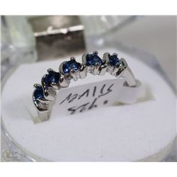 #45-BLUE SAPPHIRE .925 SOLID SILVER RING