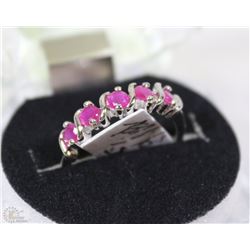 #32-NATURAL RED RUBY .925 SOLID SILVER RING