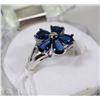 Image 1 : #44-BLUE SAPPHIRE .925 SOLID SILVER RING
