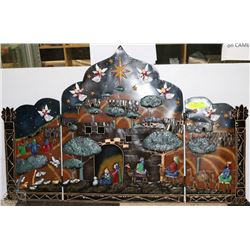 3 PANEL 3D METAL NATIVITY FIREPLACE SCREEN