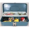 Image 1 : STEEL TACKLE BOX W/CONTENTS - HOOKS,