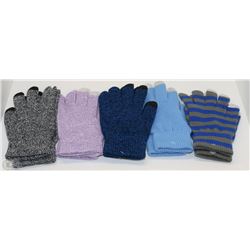 5 PACK OF LADIES TEXTING GLOVES