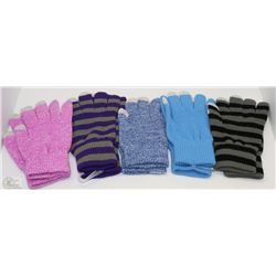 5 PACK OF LADIES TEXTING GLOVES